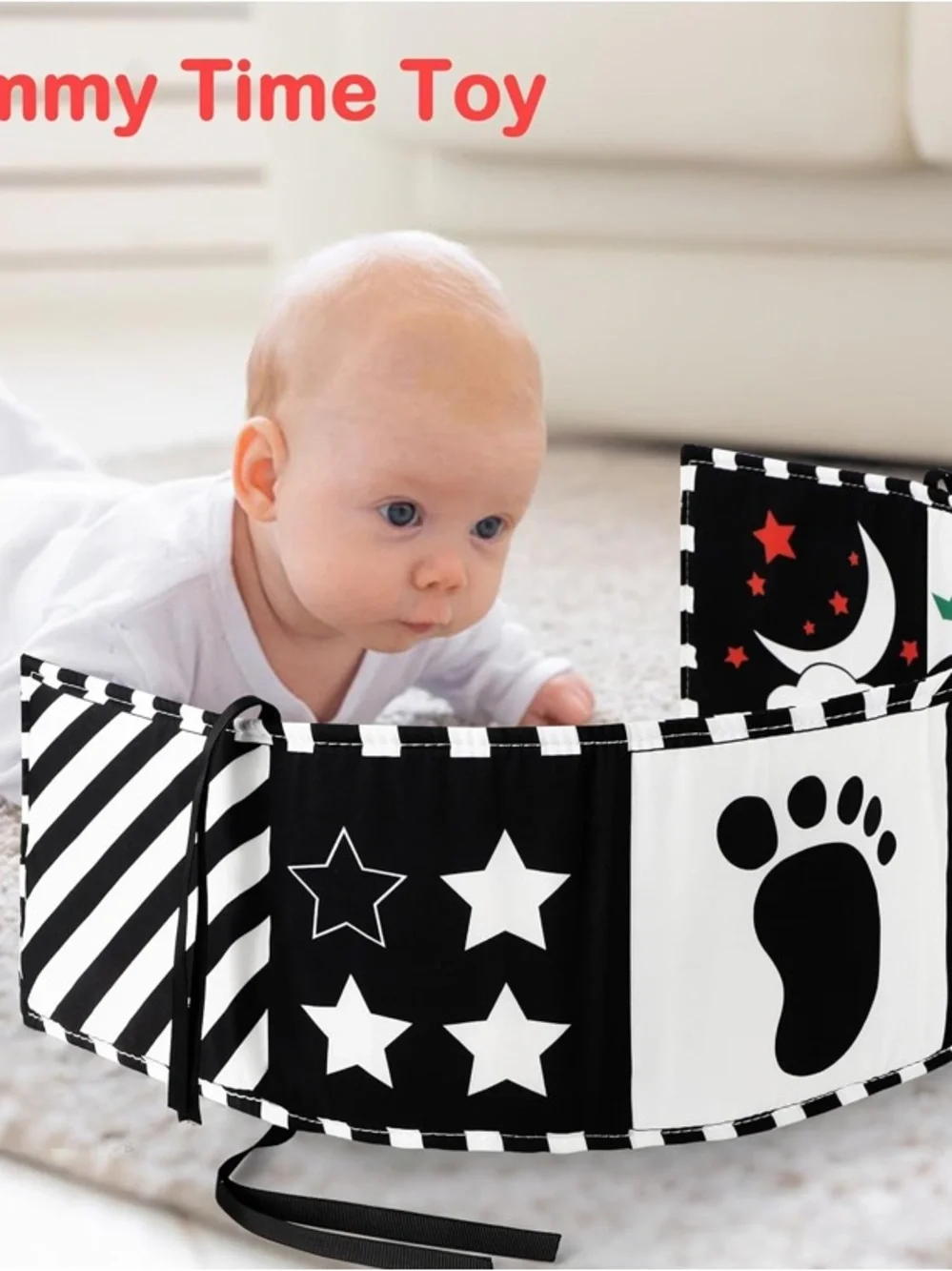 Black & White High-Contrast Baby Sensory Cloth Book - Learning Toy - NEW!